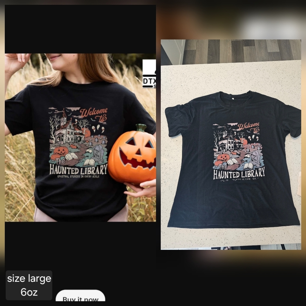 Haunted Library Halloween Boutique Spooky Season Tee T-shirt